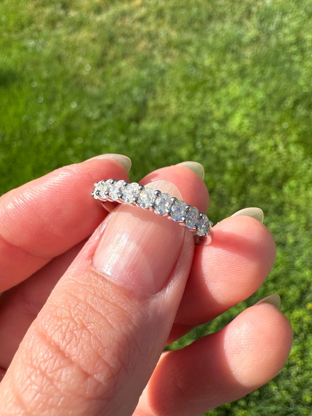 925 Sterling Silver Moissanite Band